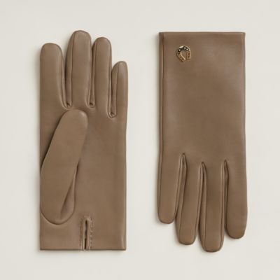 HERMES エルメス レザー手袋 ゴールド留め具付き HERMES(エルメス)/グローブホルダー/レザー×ゴールドの買取